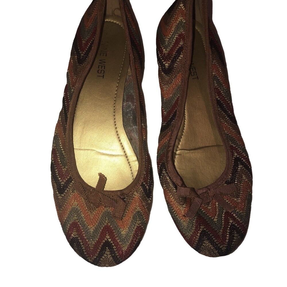 Nine West‎ Women's Offspring Ballet Flats Taupe Orange Size 6.5 M